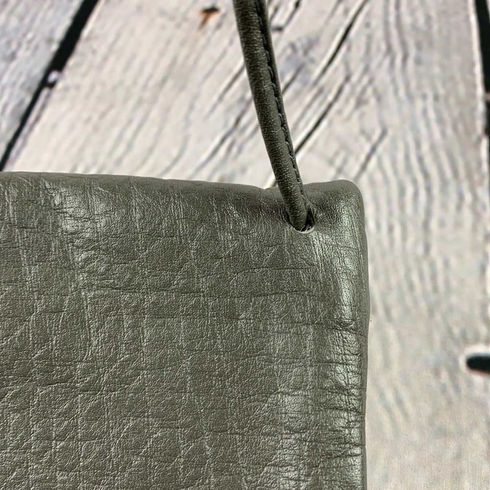 VINTAGE 70’s CARLOS FALCHI Gray Leather Crossbody Bag - Picture 15 of 17